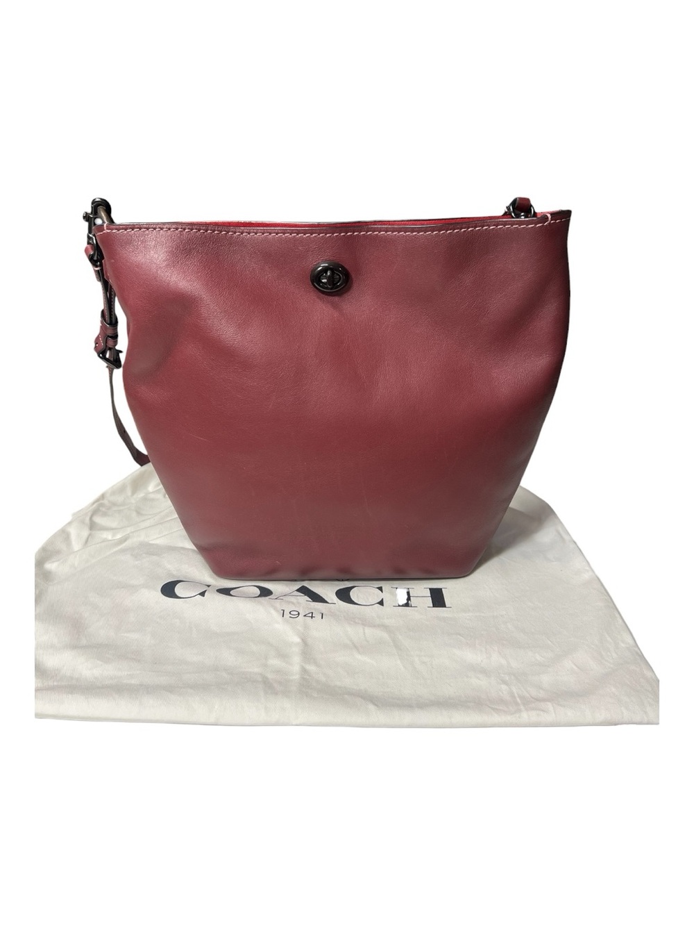 EUC++ Coach 1941 Duffle Shoulder Bag Oxblood Glovetanned Leather